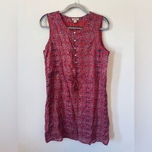 Lucky Brand Red/Pink Bkue flowers Summer Dress NWT Size M